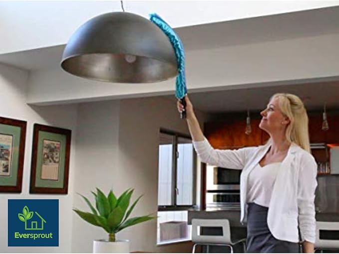 EVERSPROUT Duster 3-Pack | Hand-Packaged Cobweb Duster Microfiber Feather Duster Flexible Ceiling Fan Duster | Twists onto Standard ACME Threaded Poles (Pole Sold Separately) (Medium-Stiff Bristles)