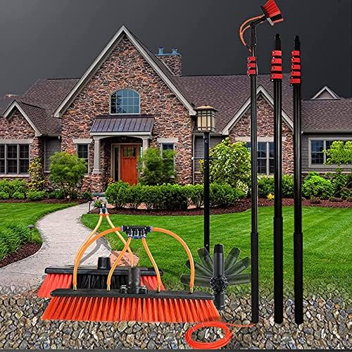 Glass Cleaning Brush Home Water Fed Telescopic Pole Kit Solar Panel Brush Rotating for Photovoltaic PanelSolar Panel Cleaner 11m Telescopic Window Cleaning Pole Extendable Extension Pole fo