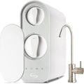 iSpring RO600BN Tankless Reverse Osmosis System Under Sink 600 GPD Fast Flow RO System 2.5:1 Pure to Drain Ratio RO Water Filter System Brushed Nickel Faucet White