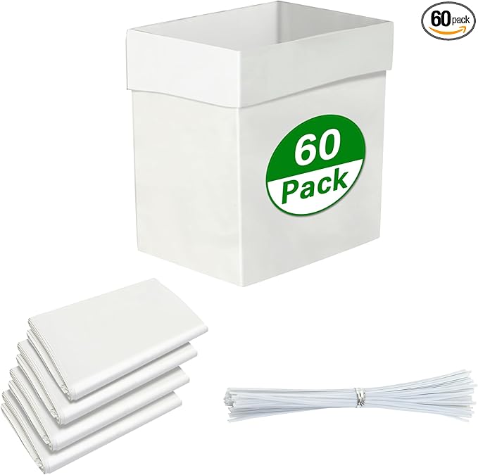 60 Pack Trash Compactor Bags W10165294RB Fits for 15-inch Rectangular Drawer Compactors2.6 Mils Leak Proof Heavier Duty Compactor Bags Compatible with Whirlpool Kenmore15 Gallon Garbage Disposal Bag