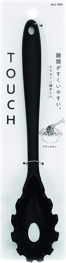 Pearl Metal TOUCH Silicone Noodle Scoop Black