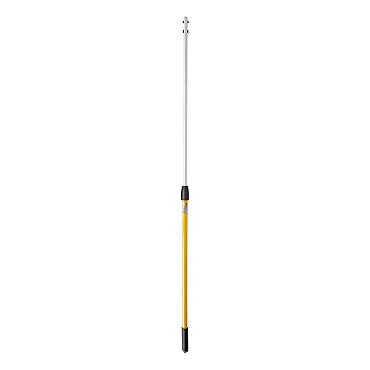 Rubbermaid Commercial Products HYGEN Quick-Connect Adjustable Extension Handle/Pole Lightweight Cleaning Tool for Floors/Walls/Ceilings/Windows for Janitorial/Residential/Commercial/Business Yellow