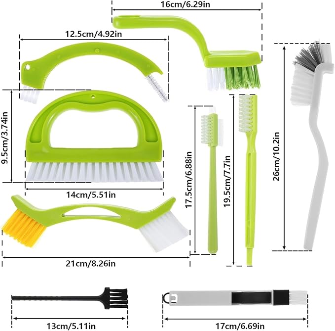9 Pack Groove Cleaner Brush Set Multipurpose Hand-held Cleaning Brush Deep Cleaning Reusable Tile Joint Scrub Brush