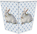 Marye-Kelley WB1203- Bunny on Blue Provencial Print Wastepaper Basket