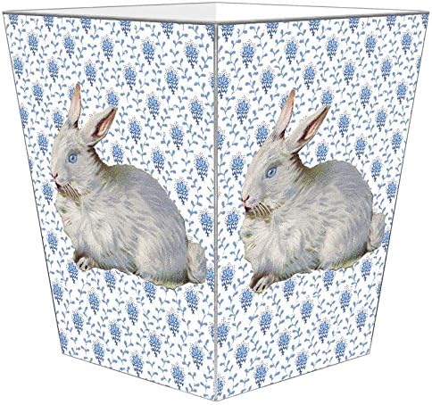 Marye-Kelley WB1203- Bunny on Blue Provencial Print Wastepaper Basket