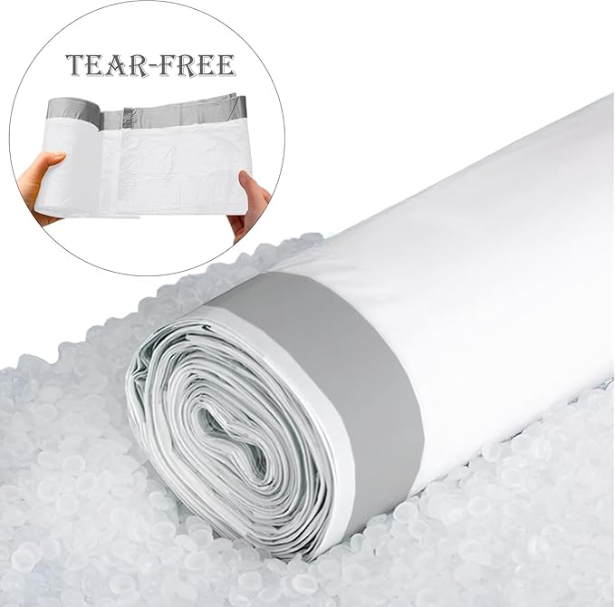 18 Gallon 100 Count Compactor Kitchen Trash Bags Heavy Duty Reinforced Drawstring 1.2 Mil THICK Fits 18 Gallon Compatible with Kitchenaid Whirpool GE 15 Inch Compactors Leak Resistant