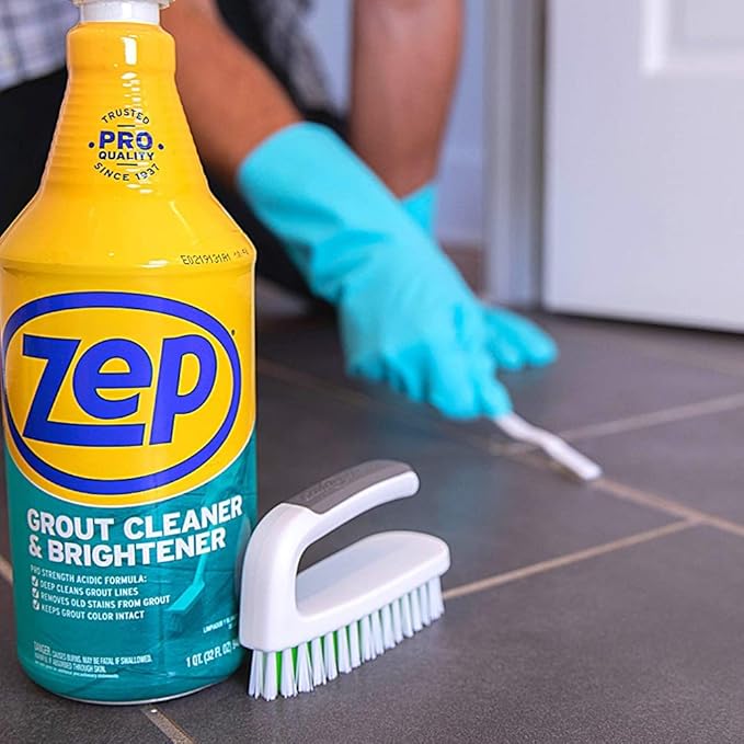Zep Grout Cleaner and Brightener - 32 oz (Case of 12) ZU104632 - Make Grout Look New Again Just Like Magic