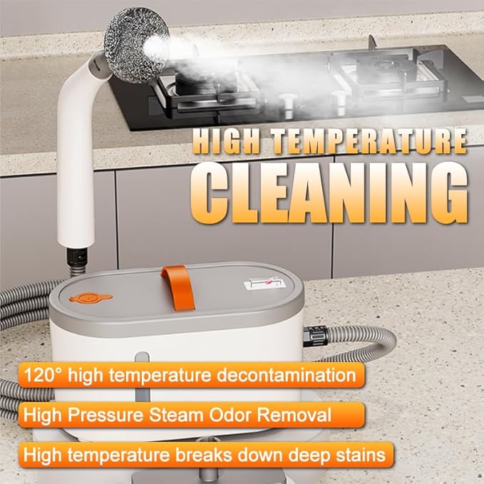 High Temperature Steam Cleaner 120°C Professional Deep Cleaning System with Pressure Technology Handheld Portable Device for Stain and Odor Removal