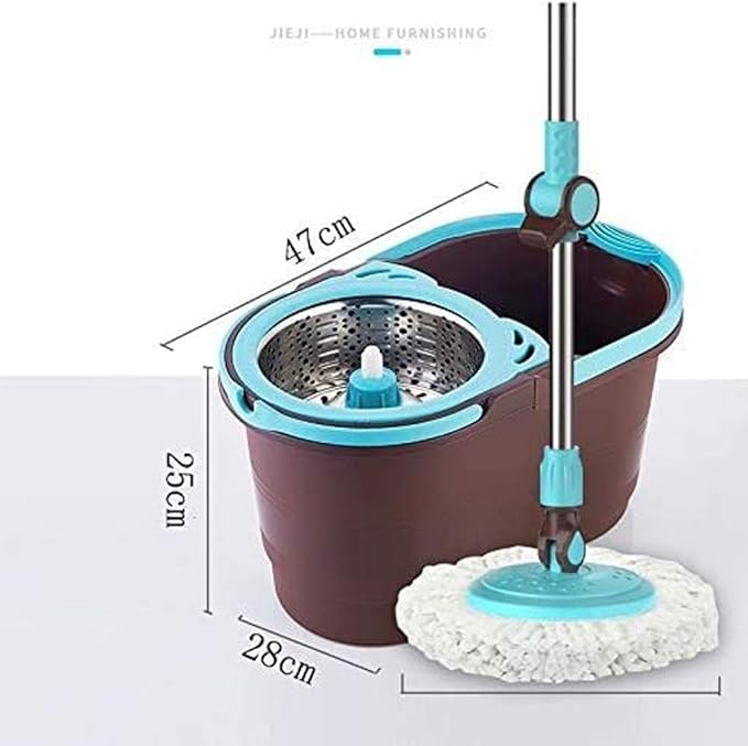 Drive Rotary Mop Household Lazy Stainless Steel Pole Automatic Hand Pressure Ouble Barrel