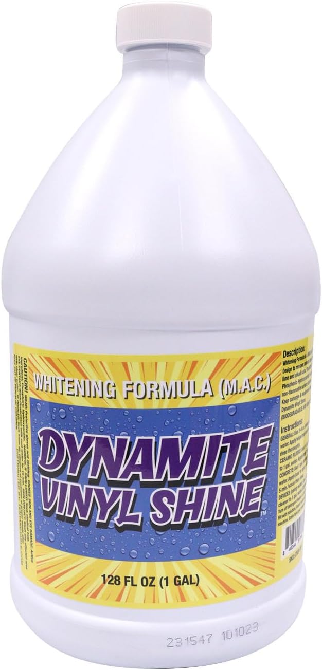 TentandTable Dynamite Vinyl Shine - Vinyl Cleaner for Party Tents Wedding Tents and More - Keep Your White Vinyl Items Bright and Vibrantly White!