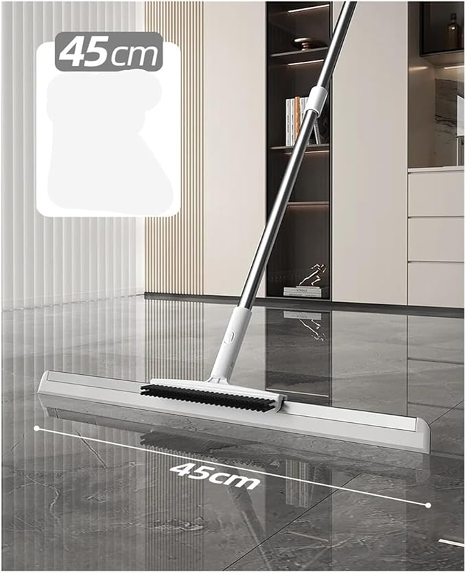 Wet Dry Dual-use Floor Cleaning Brush Scraper Broom Mop Bathroom Water Sweeper Tool(R)
