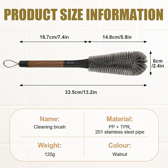 Soft Bristle Silicone Cup Brush360° Flexible Silicone Bottle Brush with Long HandleMultifunction Cleaning Tool (3pcs)