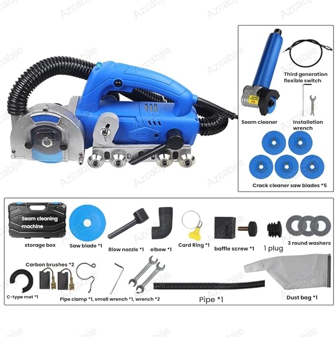 9000RPM Grout RemoverSlotting Tool1200W Powerful Electric Tile Joint Cleaner with 100mm Blade for Removing Old Cement Caulking Agent E