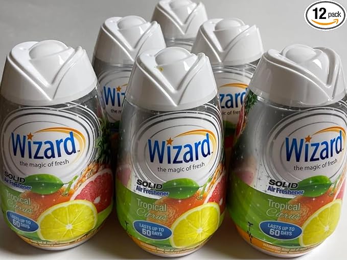 Wizard The Magic of Fresh gel Air Freshener solid air freshener 7.8 oz tropical citrus (Pack of 12)