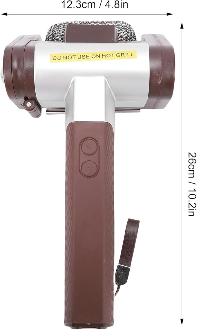 Electric Grill Cleaner Cordless Rechargeable BBQ Accessories Scrubber Brush with 350 RPM Stainless Roller LED Light Spinning Grill Cleaning Scrub Brush for BBQ Grates (Brown)