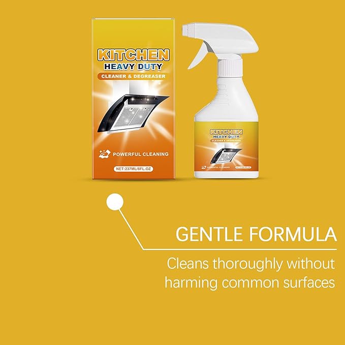 Kitchen Cleaner 8fl.oz Foam Heavy Duty Degreaser Spray Nozzle Waterless Grease Cleaner for Kitchen Oven Stove Counter Cabinet Glass Sink Wall Household Surfaces Home Cleaning Easy Use