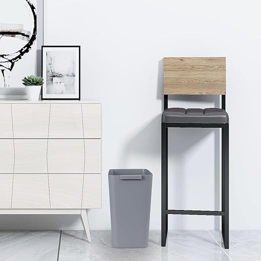 4.5 Gallon Small Plastic Waste Basket Office Garbage Cans 3 Packs Gray