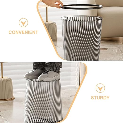 Alipis 2pcs Garbage Can Modern Wastebasket for Home Office Bedroom Bathroom Space-Saving Trash Bin for Daily Waste Disposal