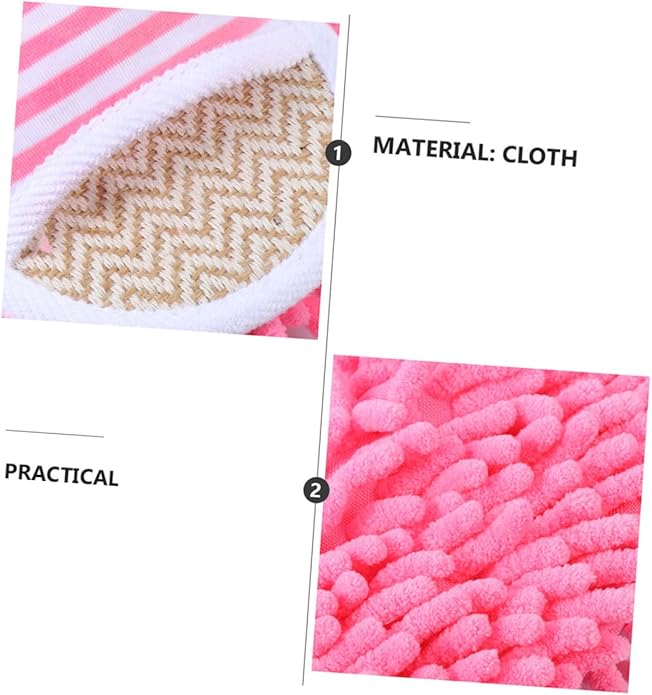 minkissy 2 Pairs Washable Detachable Mop Slippers: Floor Cleaning Unisex House Slippers -striped Indoor Cleaning Shoes for Home Dorm