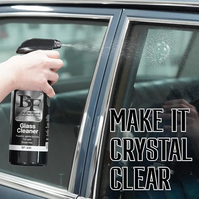 Blackfire Pro Detailers Choice Glass Cleaner | Streak-Free &amp Ammonia-Free Formula | Safe for Tinted Windows &amp Automotive Glass | BF-430 | 32 oz Spray Bottle