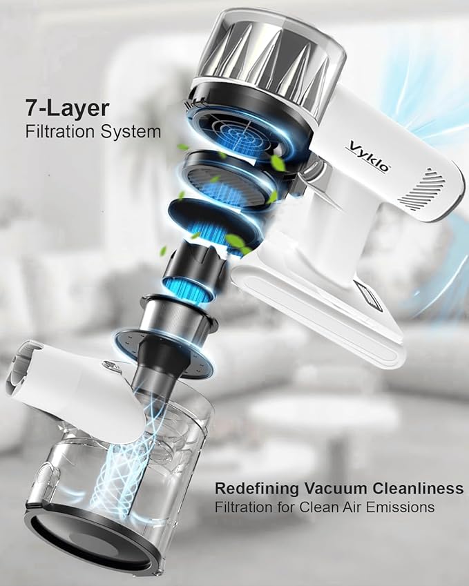 Cordless Vacuum Cleaner 600W 55Kpa 70Mins Stick Vacuum Cleaners for Home AUTO Dust Detection/LED Touch Display Rechargeable Wall Mount Wireless Handheld Vacuum for Pet Hair/Carpet/Hard Floor