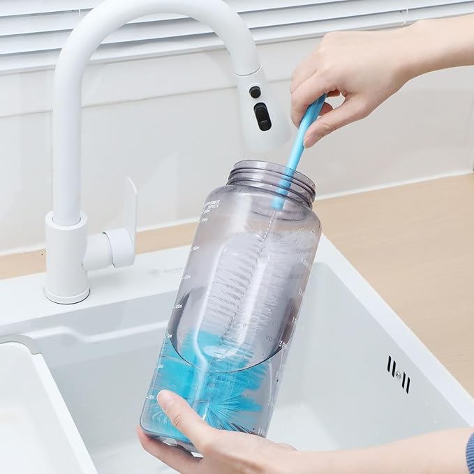 12 Pcs Long Bottle Cleaning Brush Stainless Steel Handle Water Scrubbing 15.2 Inch Cleaning Brush Set for Washing Narrow Neck Bottles Wine Decanter Flask Beer Brewing Supplies
