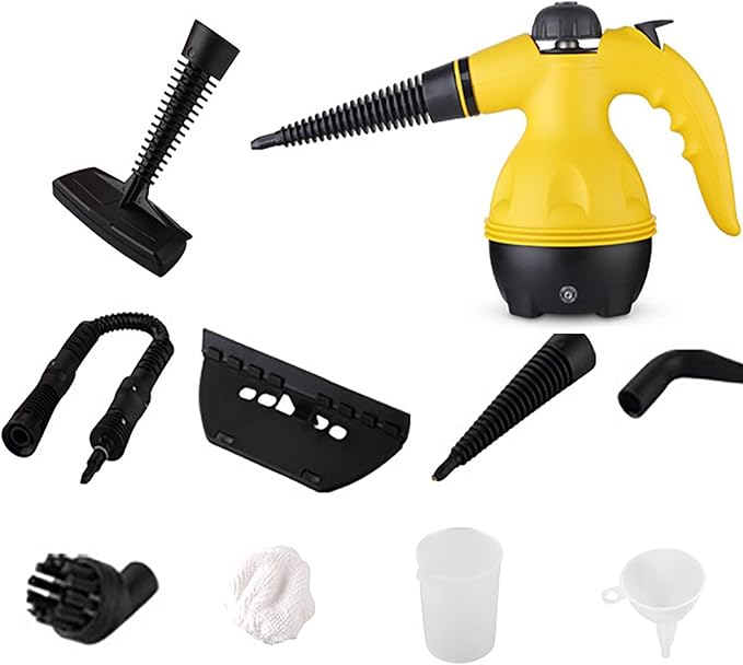 Steam Cleaner Natural Steam Cleaner Handheld Power Steam Cleaner for Home with 9 Accessories High Heat Steam Cleaning Machine Multifunctional Steam Cleaning for Mattress Car Detailing Kitchen