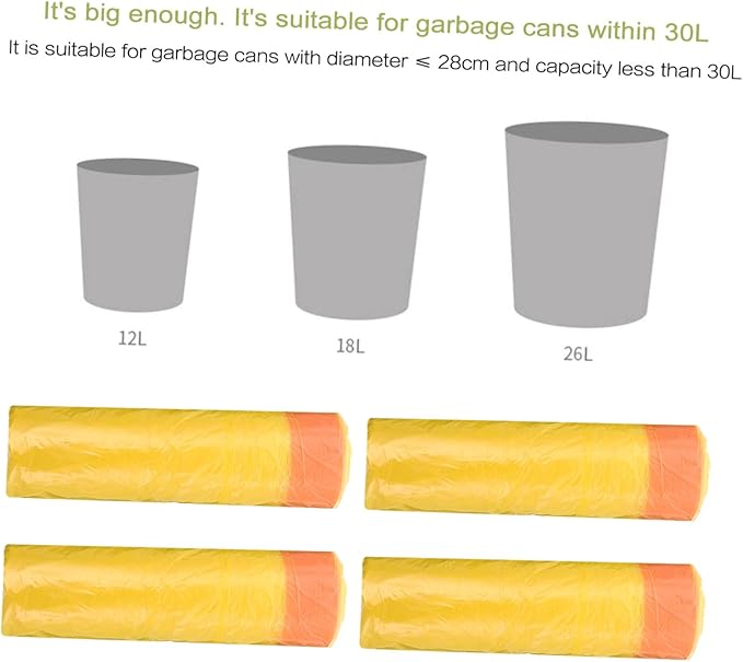 10 Packs Disposable Drawstring Trash Bags Each Sturdy Plastic Waste Container Bags with Handles Heavy-duty Rubbish Liners for Kitchen Bathroom Home Use Total