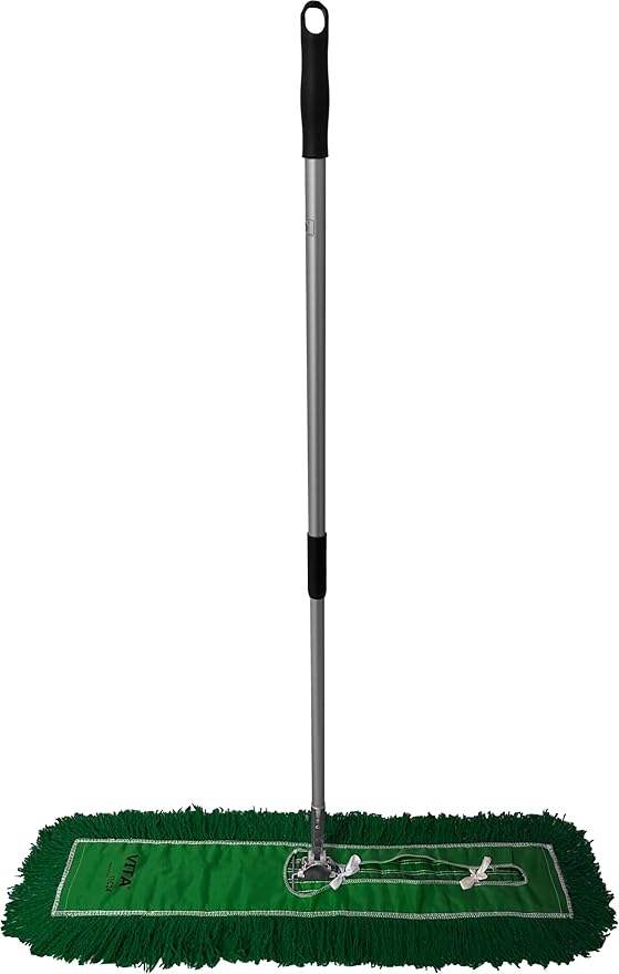 Ultimate Dust Mop Kit: Industrial-Grade Performance Heavy-Duty Frame Telescopic Handle - Green 36 Inch