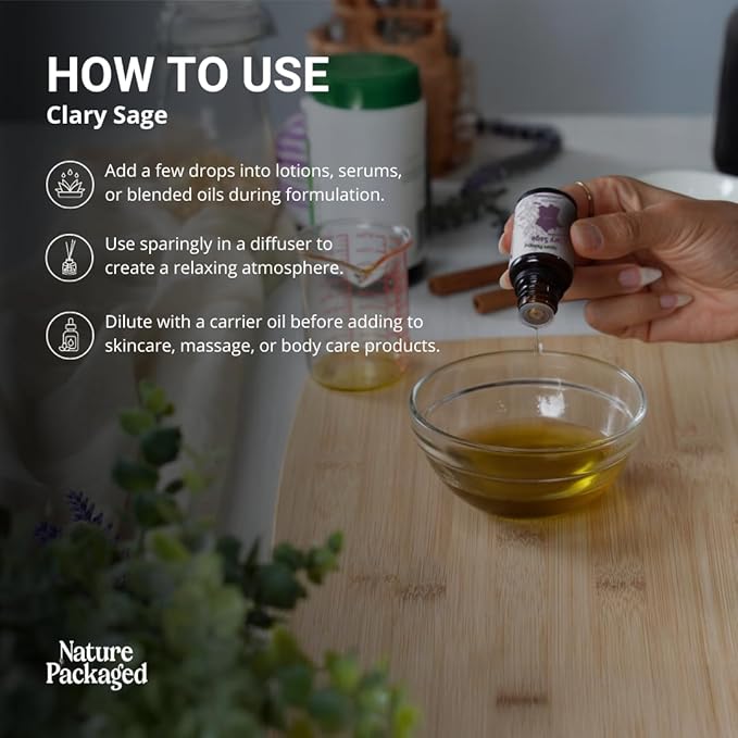 Clary Sage Essential Oil - Direct from France - Steam Distilled - Aceite de Salvia Esclarea for Aromatherapy Massage Diffuser DIY Candle and Soap Making - 2lbs