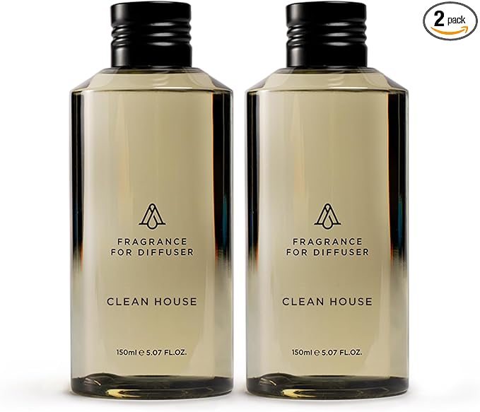 AromaPlan Scents Clean Smelling Essential Oils Clean House (5 Fl Oz /148ml) 2 Pack-Fresh Scent Essential Oil for Diffuser USA Fragrance Bigger Bottle Bolder Aroma &amp Longer Lasting