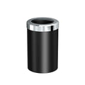 Gatco Small Bathroom Trash Can with Lid Round 3 Gallon Stainless Steel Wastebasket Under Sink Matte Black and Chrome for Bathroom Bedroom Office (1912C)