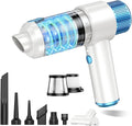 JONYJ Handheld Car Vacuum Cleaner 16000PA Hand Held Vacuum Portable Cordless 2 in 1 Air Duster and Vacuum Cleaner with LED Light Multi-Nozzles 120W High Power Mini Vacuum for Home Pet Office