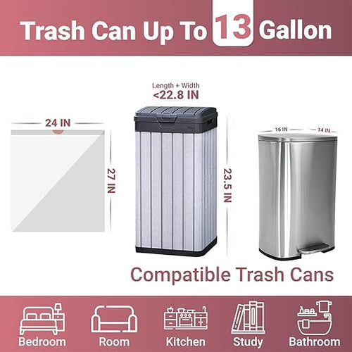 13 Gallon Trash Bags 88 Count – Clear Plastic Bags for Home Kitchen Bathroom and Commercial Use Includes 500 CPE Gloves