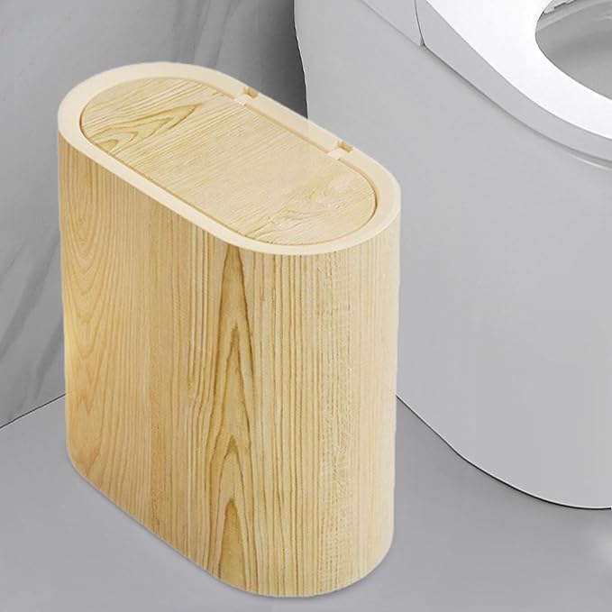 Yajuyi Trash Can Waste Paper Bucket Toilet Wastebasket Restroom Waste Basket for Office with Lid