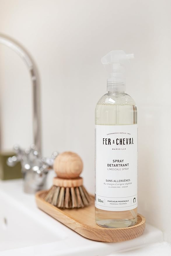 Fer à Cheval Bathroom Limescale Spray 500 ml/ 16.9 fl oz 4-in-1 Cleaner with Natural Ingredients