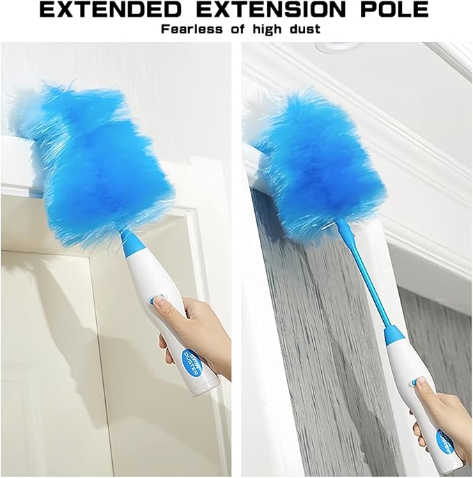 Electric Duster Brush-180°Electric Duster Multi-Function Automatic Electrostatic Adsorption Brush Cleaning Tool for Furniture Window and Bookshelf