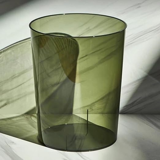 Large Capacity Trash Can Garbage Bucket Plastic Wastebasket for Home Office Open Lid Green Round Multi-Function Trash Bin for Living Room Kitchen