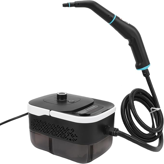 Handheld Steam Cleaner 1250ML 6 Levels Adjustable Handheld Pressurized Steam Cleaner with 6.56ft Hose 4Bar High Pressure Portable Steamer for Homes Offices And Vehicles (US Plug 110V)