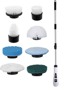 Floor Cleaning Brush - 9 in 1 Long Handle Tile Scrubber Non-Slip Extendable Bathroom Scraper Multifunctional Grout Cleaner | Home Kitchen Outdoor Garage Wall Bathtub Floor Cleaning Tool