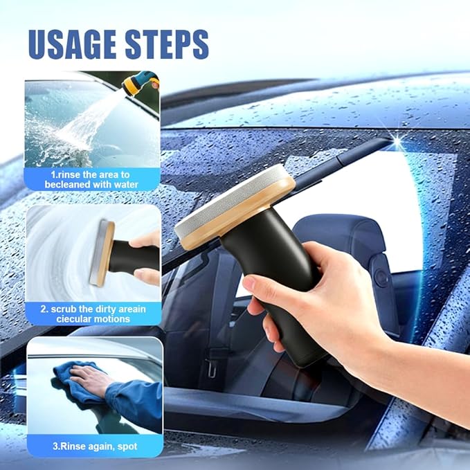 Handheld Glass Oil-Film Remover 2026 Upgrade Glass Emulsion Cleaner New Glass Cleaning Board Automotive Oil Film Cleaning Brush for Car Windows (4 Medium)