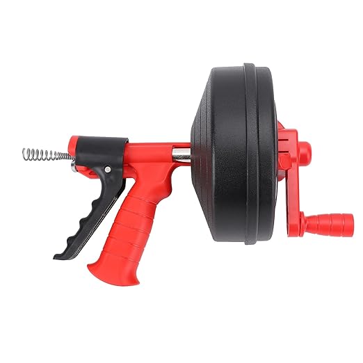 High Hardness Spring Flexible Design Two Operating Modes Versatile Use 50-75MM Pipelines Drain Snake Manual Drill Powered Clog Remover for Toilet Kitchen (5m Spring)