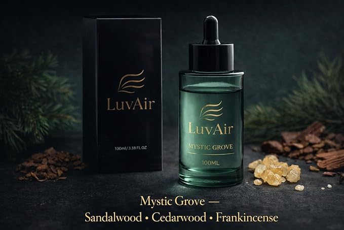 LuvAir™ Woody Collection Aroma Oil Refill – Warm Earthy Fragrance for Car and Home Waterless Diffusers (100 ml Mystic Grove)
