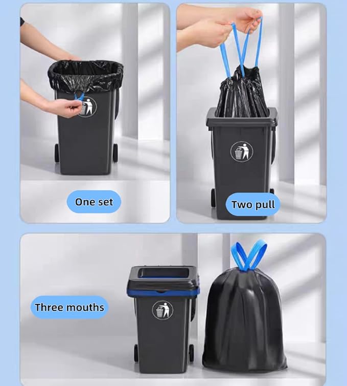 15-18 Gallon Trash Bags Drawstring1.2 MilUltra Large Trash Can Liners Heavy Duty Strong for Home Kitchen Office Lawn Commercial.(120 Count)