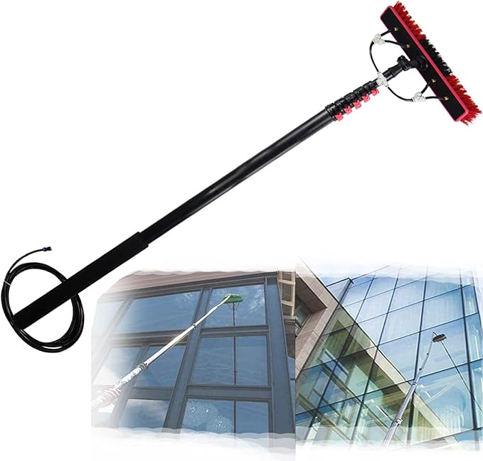Solar Panel Cleaning BrushGlass Cleaning BrushCleaner Water Fed Pole Kit for Cleaning Outer Window GlassTile WallsGlass Curtain WallSolar Panel (3.6m-7.2m)6M