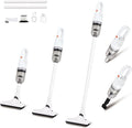 Handheld Vacuum CleanerUltra-Lightweight Mini Portable Vacuums for Home 6 in 1 Stick Vac Cleaners for CarPet Hair(White Cordless)