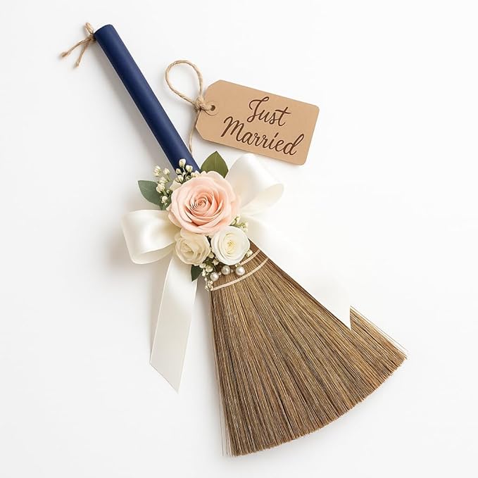 Handmade Whisk Sweeping Broom - Brooms for Wedding Jumping Ceremony Halloween DIY Decoration - Vietnamese Straw Soft Broom - 12.2 Width 28.35 Length
