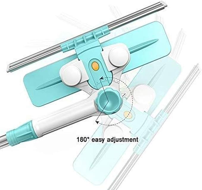 Double-Sided Window Cleaner-Detachable Telescopic U Shaped Professional Window Cleaning Tool Flexible Outside Double-Sided Glass Cleaner Kit