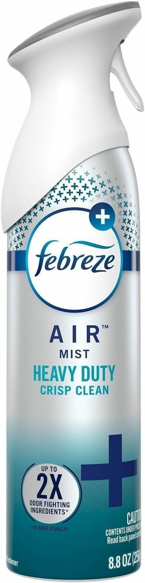 Febreze Air Mist Air Freshener Spray Odor-Fighting Room Spray Air Fresheners for Home and Bathroom and Kitchen Aerosol Can Heavy Duty Crisp Clean Scent 8.8oz (Pac of 6)