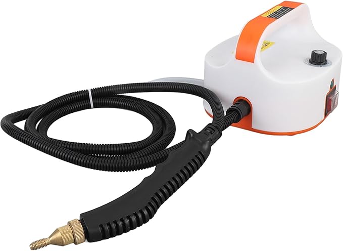 Portable 6 Speed Knob Pressurized Steam Cleaner Handheld 105°C Deep Cleaning for Floors Tiles Automotive Detailing Home Furnishings with Transparent Hose (US Plug 110V)